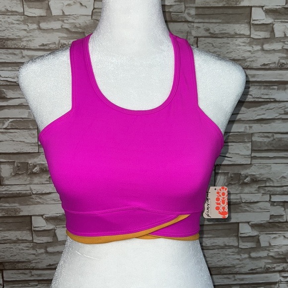 FREE PEOPLE MOVEMENT Palm Springs Bra In Living Magenta. - Picture 5 of 11